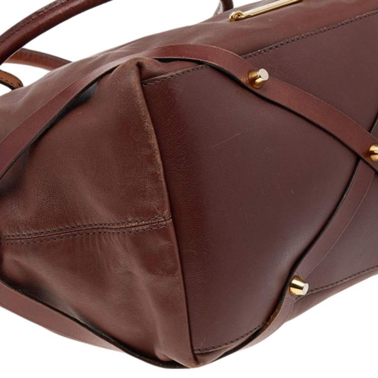 Pre Owned Burberry Brown Leather Tote