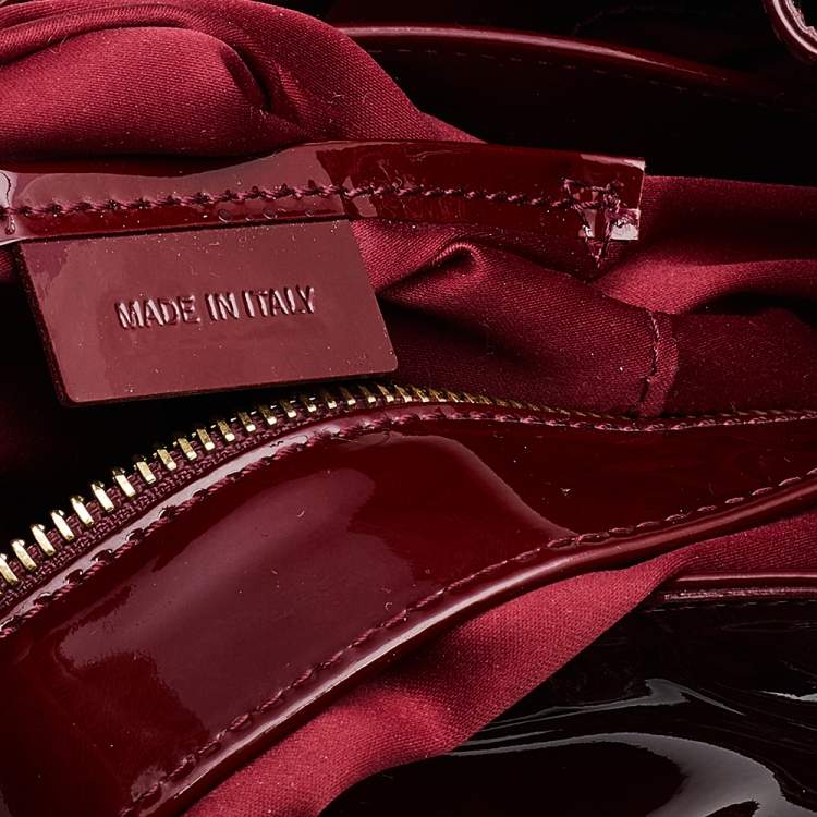 Pre Owned Burberry Burgundy Patent Leather Quilted Prorsum Beaton Tote