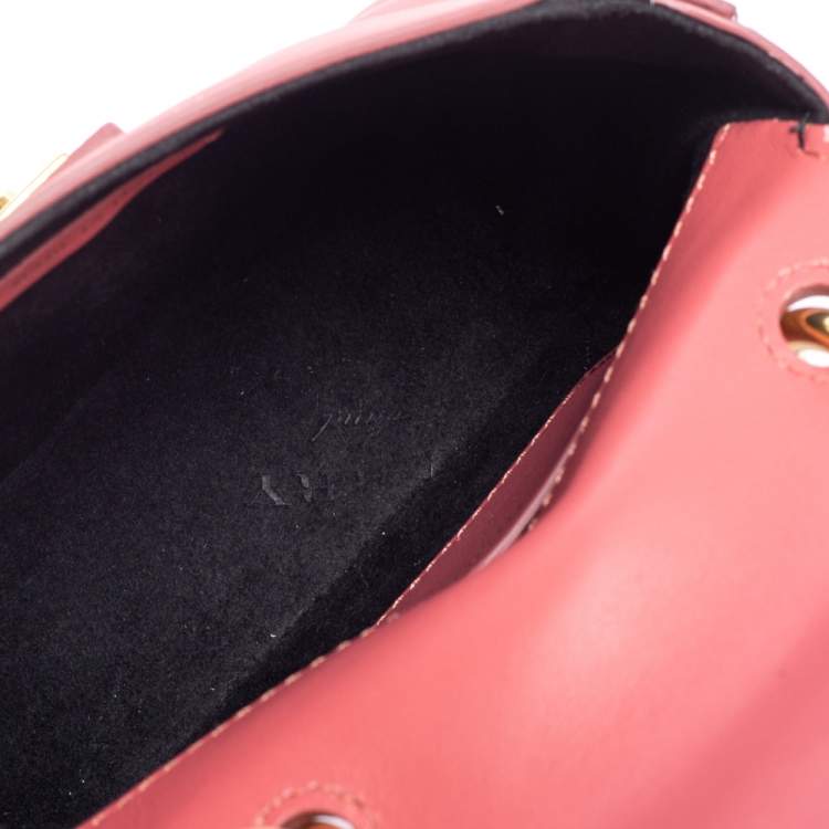 Pre Owned Burberry Pink Leather Mini DK88 Top Handle Bag