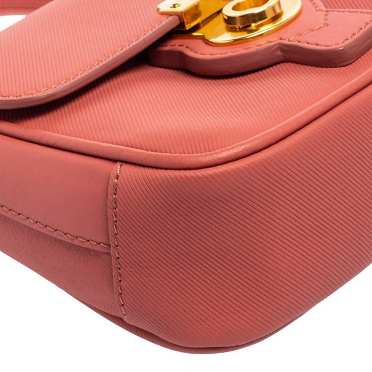 Pre Owned Burberry Pink Leather Mini DK88 Top Handle Bag