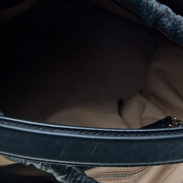 Pre Owned Burberry Black Leather Susanna Bucket Bag
