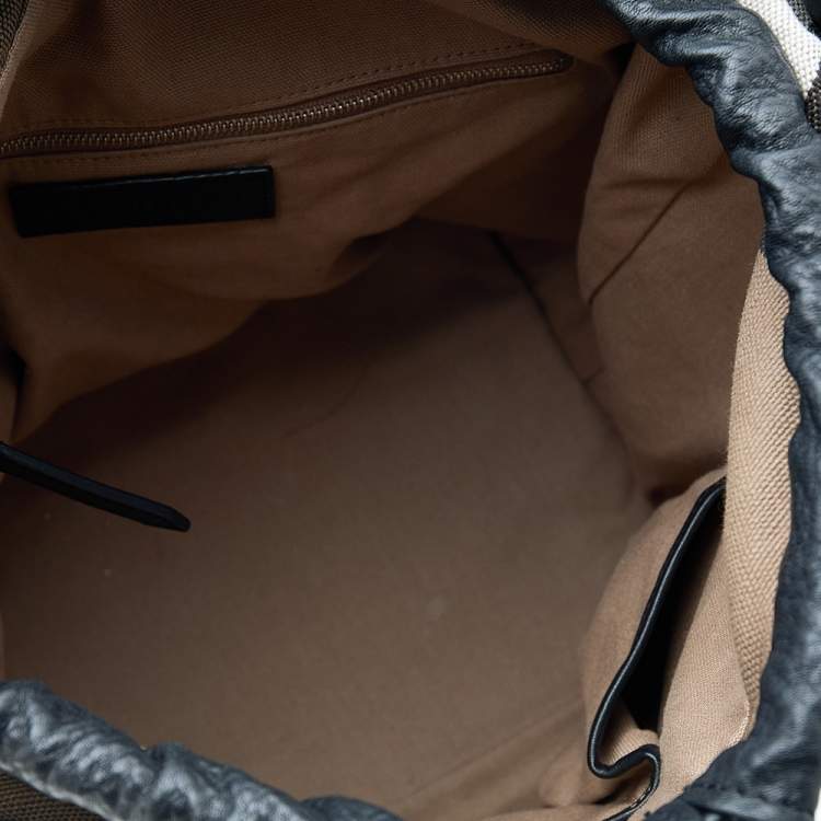 Pre Owned Burberry Black Leather Susanna Bucket Bag