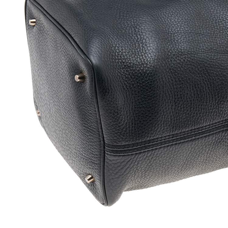 Pre Owned Burberry Black Leather Susanna Bucket Bag