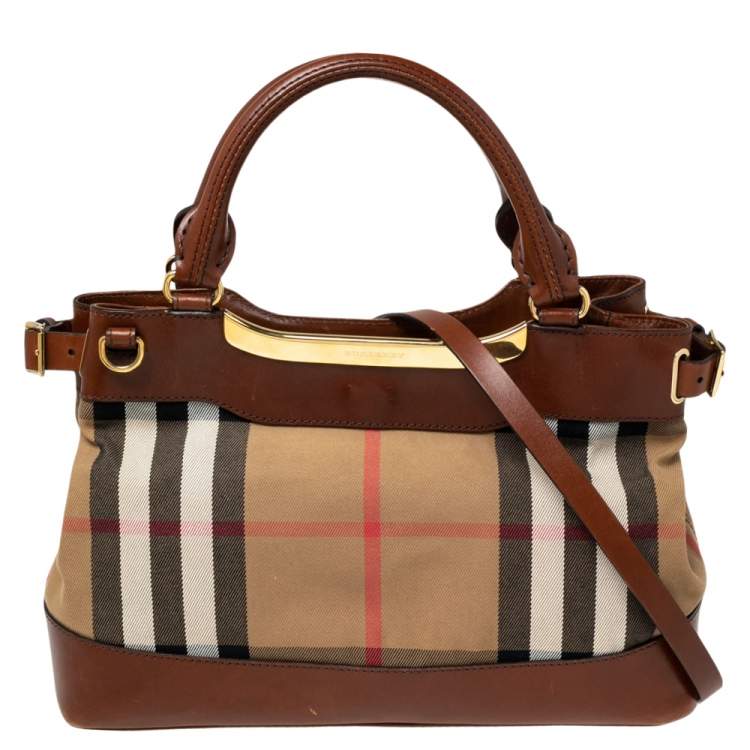 Burberry brown outlet check satchel