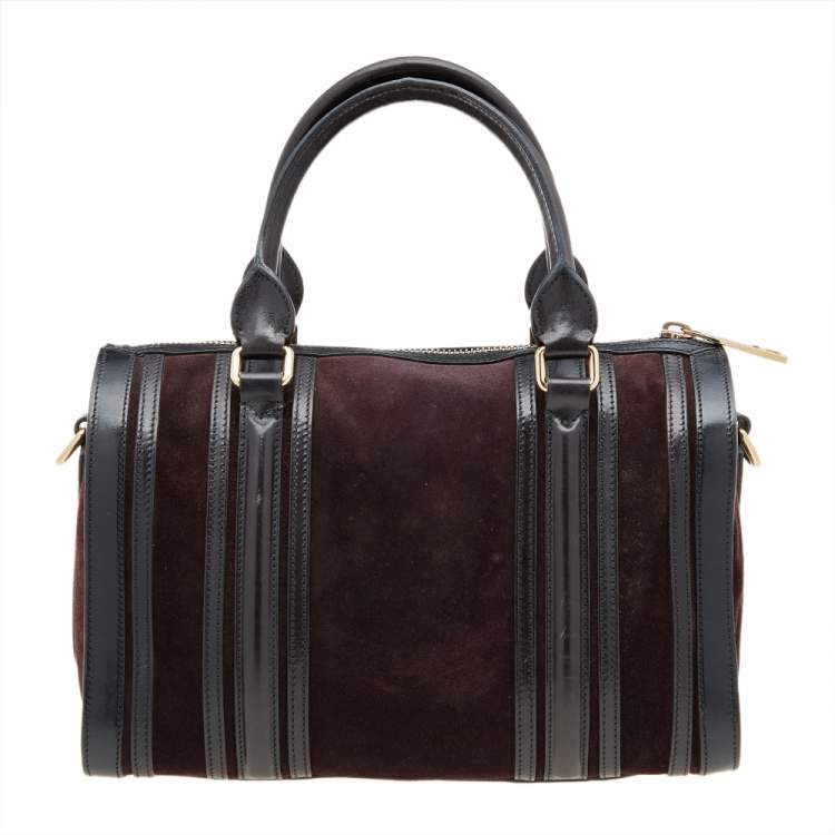 Pre Owned Burberry Tri-Color Leather And Suede Medium Alchester Bowling Bag