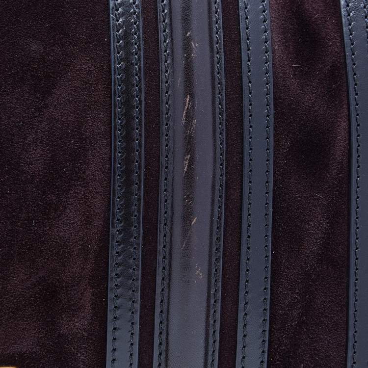 Pre Owned Burberry Tri-Color Leather And Suede Medium Alchester Bowling Bag