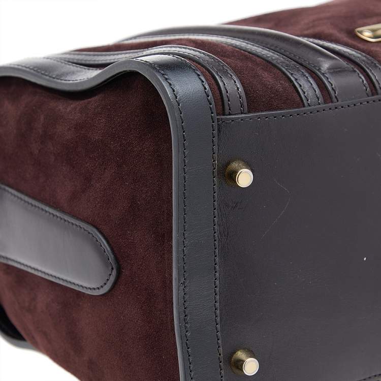 Pre Owned Burberry Tri-Color Leather And Suede Medium Alchester Bowling Bag