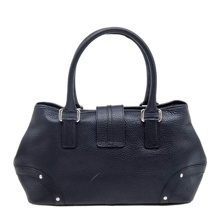 Pre Owned Burberry Black Leather Shoulder Bag