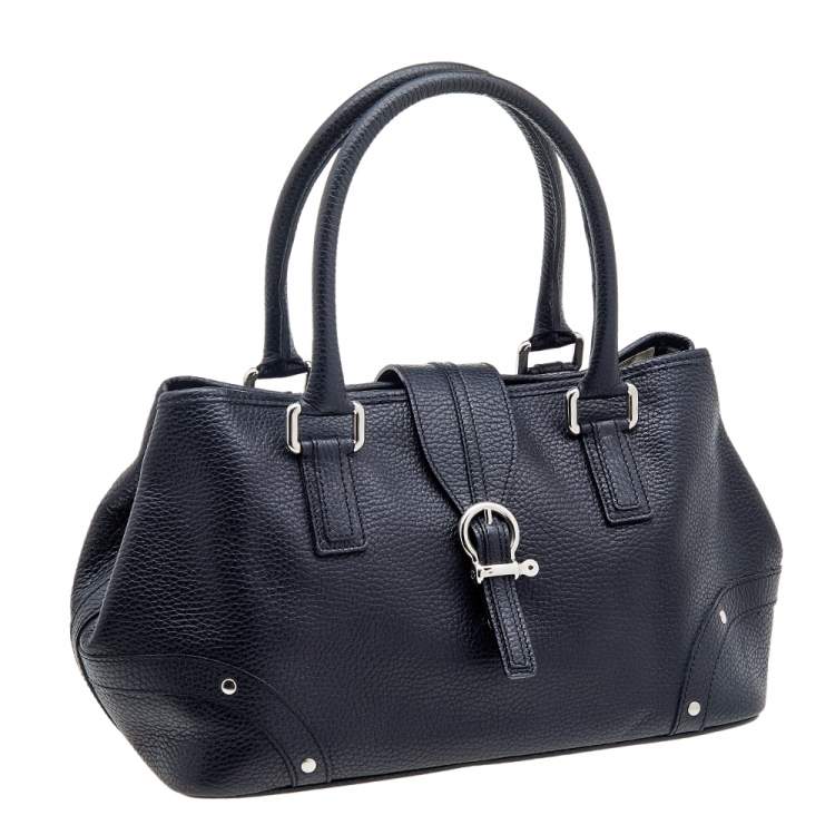 Pre Owned Burberry Black Leather Shoulder Bag