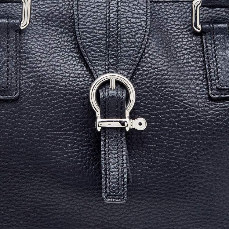 Pre Owned Burberry Black Leather Shoulder Bag