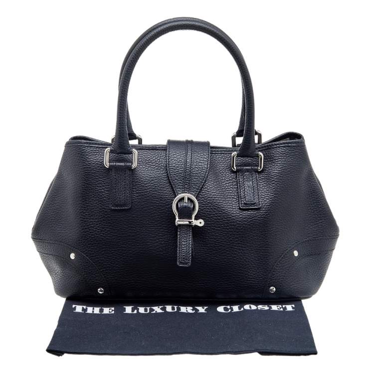 Pre Owned Burberry Black Leather Shoulder Bag