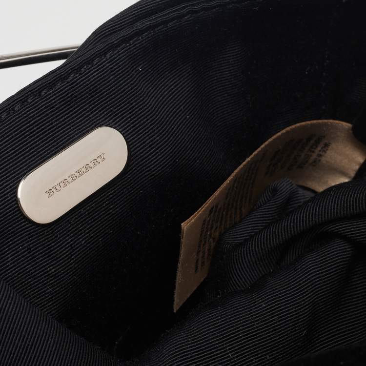 Pre Owned Burberry Black Velvet Crystal Embellished Pin Clutch