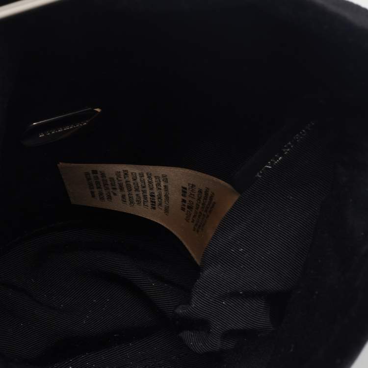 Pre Owned Burberry Black Velvet Crystal Embellished Pin Clutch
