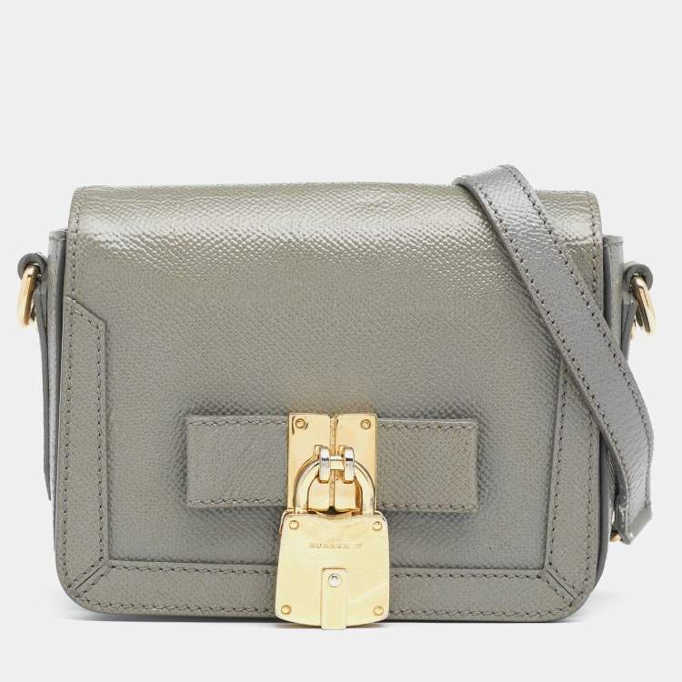 Burberry Grey Patent Leather Berkeley Crossbody Bag Burberry TLC