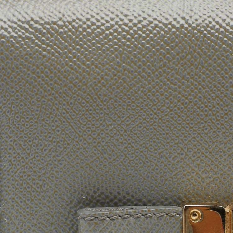 Pre Owned Burberry Grey Patent Leather Berkeley Crossbody Bag