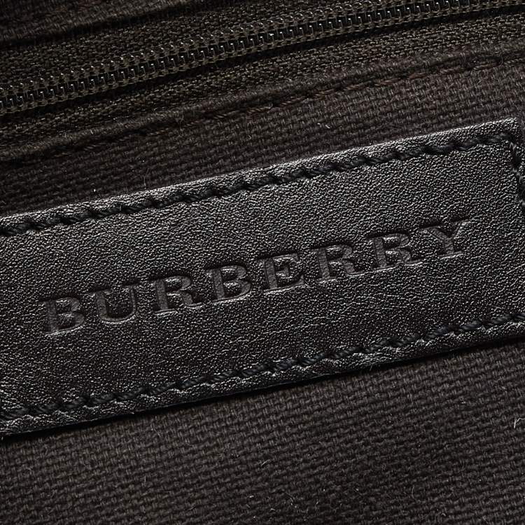 Pre Owned Burberry Dark Brown Brogue Leather Tassel Satchel