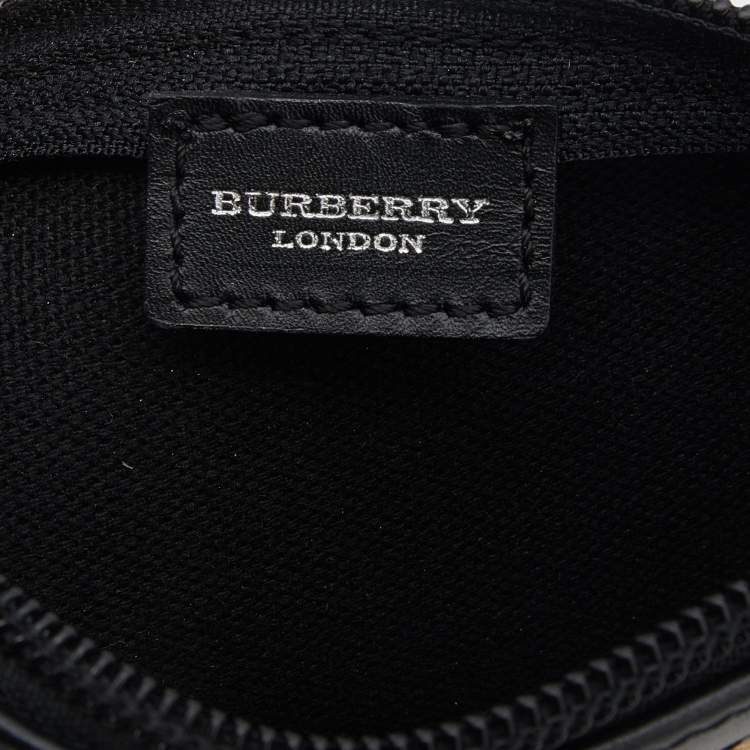Pre Owned Burberry Beige Nova Check Coated Canvas Wristlet Clutch