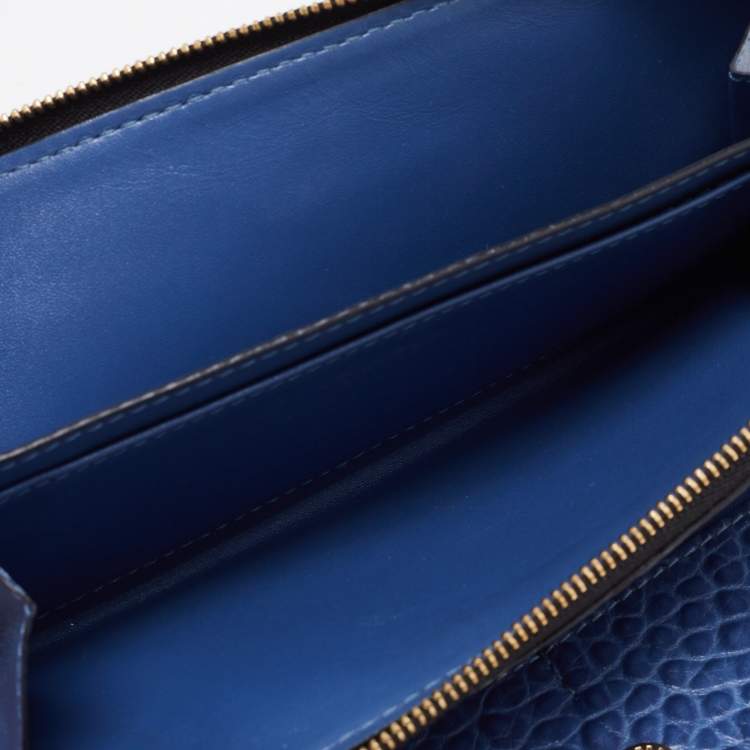 Pre Owned Burberry Blue Leather Alvington Continental Wallet
