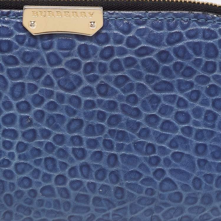Pre Owned Burberry Blue Leather Alvington Continental Wallet