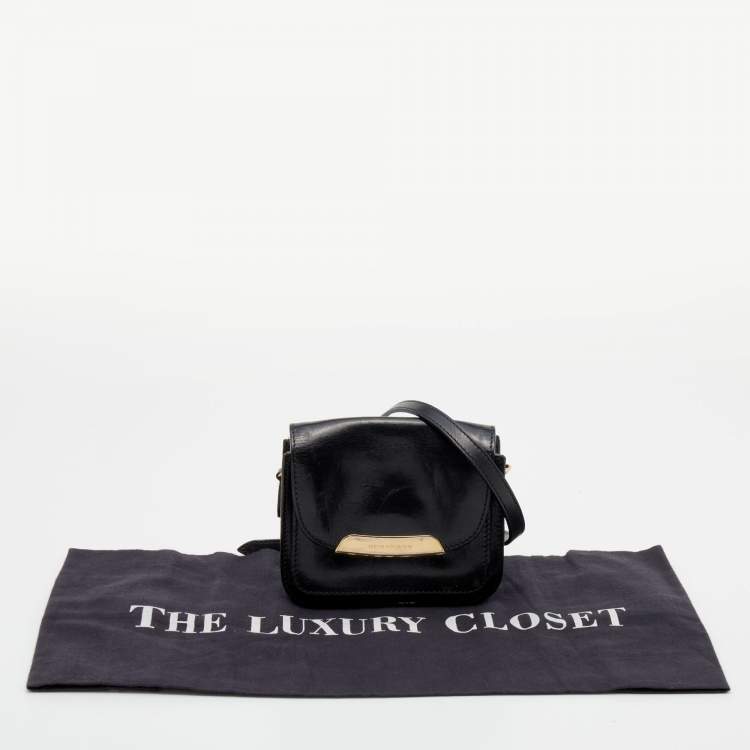 Pre Owned Burberry Black Leather Crossbody Bag