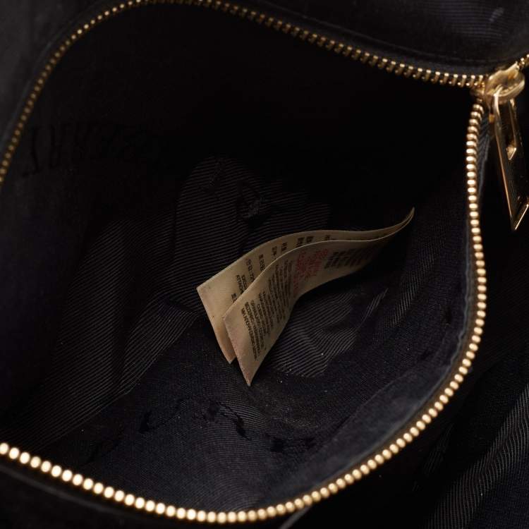 Pre Owned Burberry Beige Check Embossed Leather Orchard Satchel