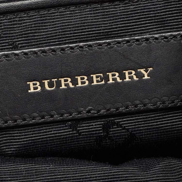 Pre Owned Burberry Green/Black Nylon and Leather Small Rucksack Backpack