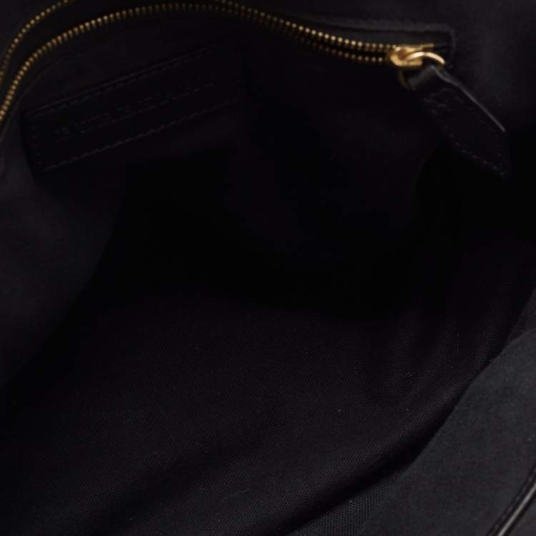 Pre Owned Burberry Beige/Black House Check Canvas And Leather Orchard Bowling Bag