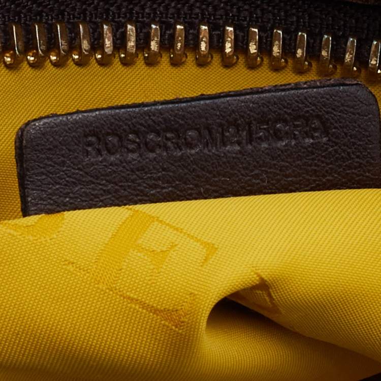 Pre Owned Burberry Brown/Yellow Vintage House Check Canvas and Leather Ashwood Hobo