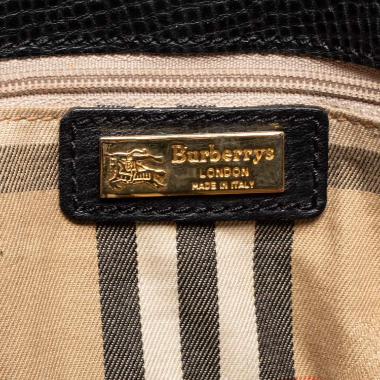 Pre Owned Burberry Black Leather Vintage Top Handle Bag