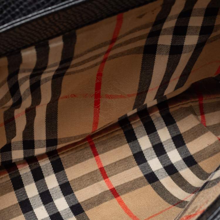 Pre Owned Burberry Black Leather Vintage Top Handle Bag