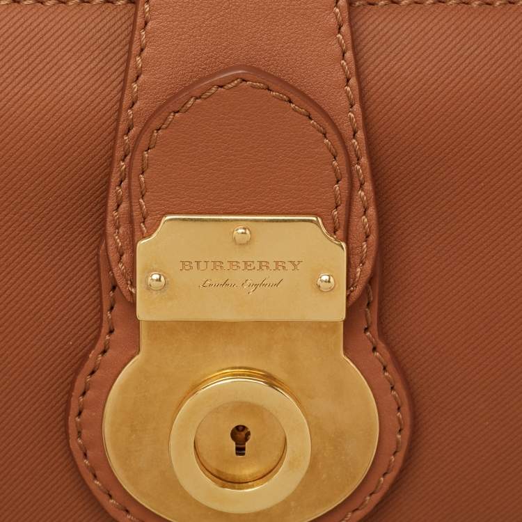 Pre Owned Burberry Brown Leather Bowling Bag