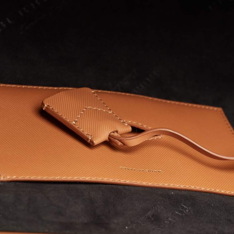 Pre Owned Burberry Brown Leather Bowling Bag