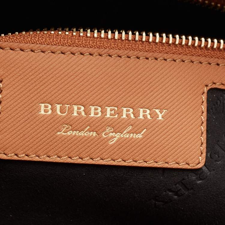 Pre Owned Burberry Brown Leather Bowling Bag