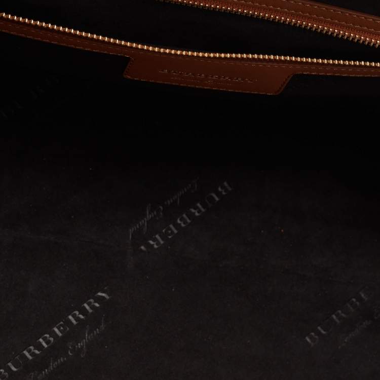 Pre Owned Burberry Brown Leather Bowling Bag