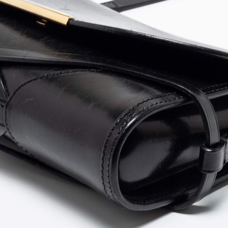 Pre Owned Burberry Black Leather Abbott Crossbody Bag