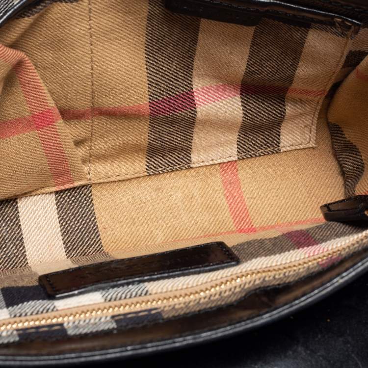 Pre Owned Burberry Black Leather Abbott Crossbody Bag