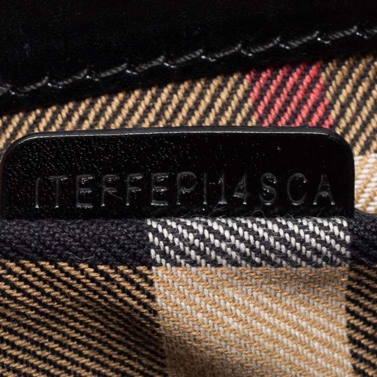 Pre Owned Burberry Black Leather Abbott Crossbody Bag