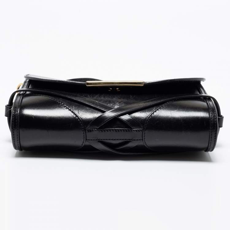 Pre Owned Burberry Black Leather Abbott Crossbody Bag