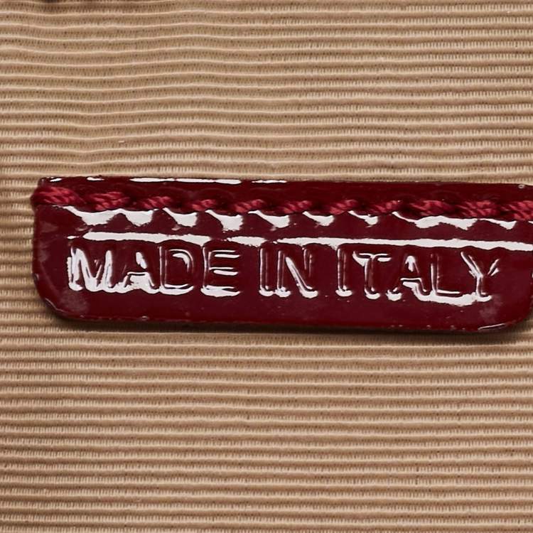Pre Owned Burberry Burgundy/Beige Super Nova Check PVC and Patent Leather Wristlet Clutch