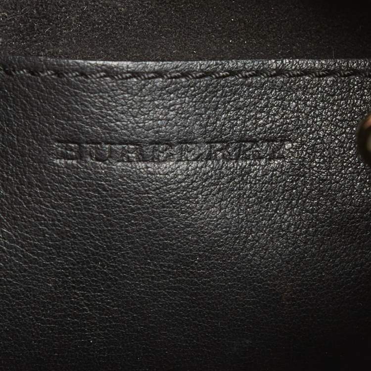 Pre Owned Burberry Black Suede Mini Fringe Bucket Bag