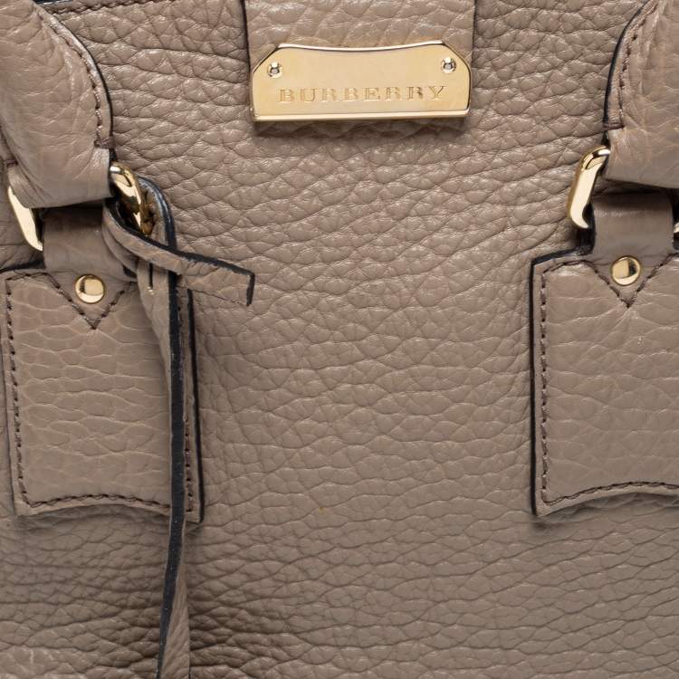 Pre Owned Burberry Grey Leather Small Orchard Bowler Bag