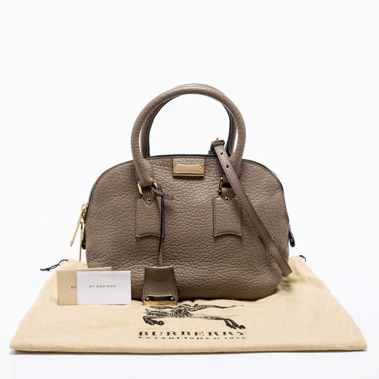 Pre Owned Burberry Grey Leather Small Orchard Bowler Bag