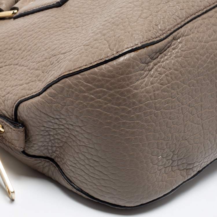 Pre Owned Burberry Grey Leather Small Orchard Bowler Bag