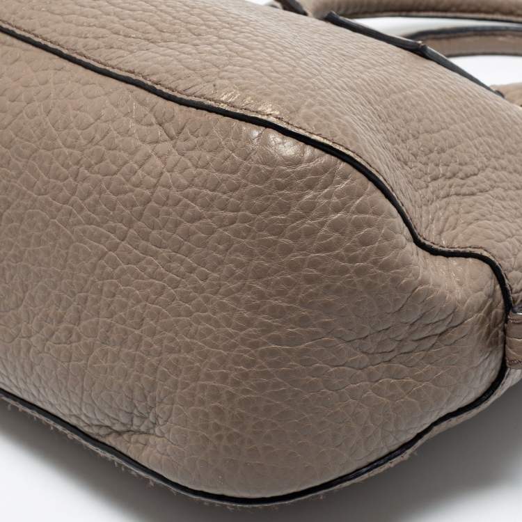 Pre Owned Burberry Grey Leather Small Orchard Bowler Bag