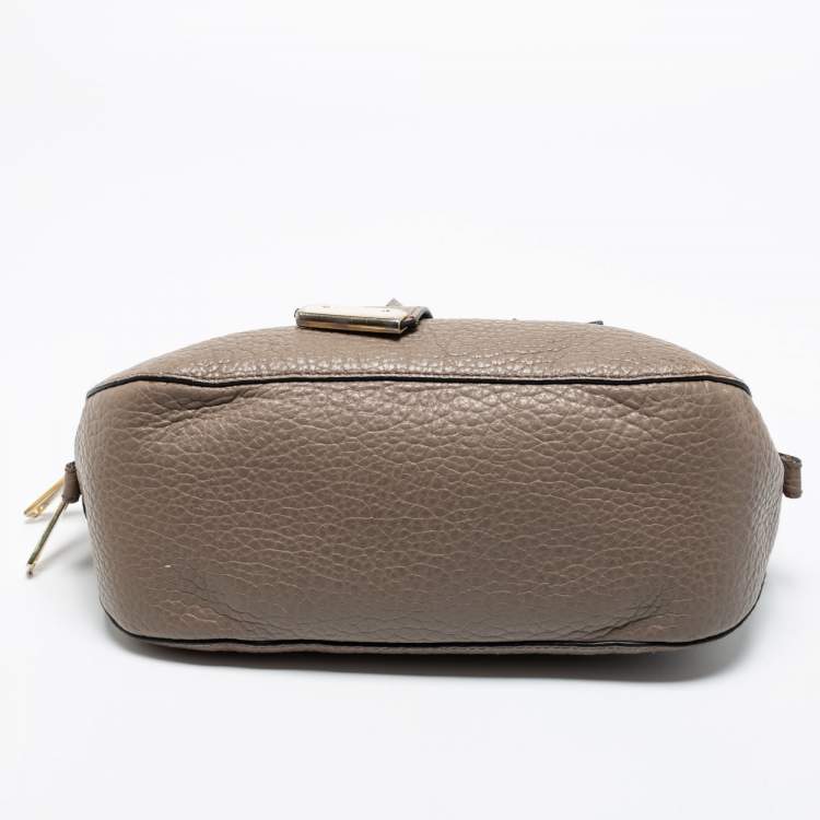 Pre Owned Burberry Grey Leather Small Orchard Bowler Bag