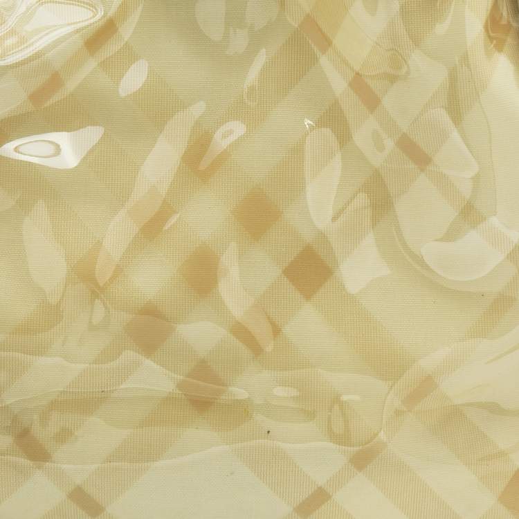 Pre Owned Burberry Gold/Yellow Supernova Check Vinyl And Leather Lawrence Tote