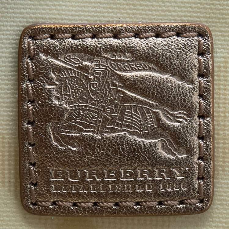 Pre Owned Burberry Gold/Yellow Supernova Check Vinyl And Leather Lawrence Tote