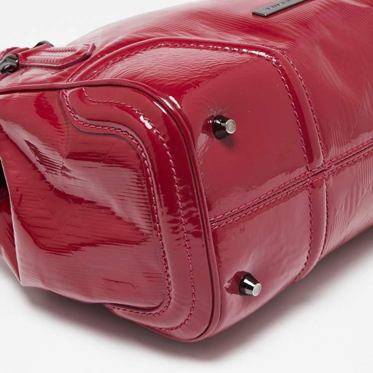 Pre Owned Burberry Raspberry Patent Leather Sorbet Satchel