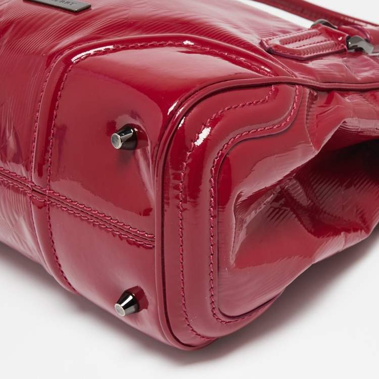 Pre Owned Burberry Raspberry Patent Leather Sorbet Satchel