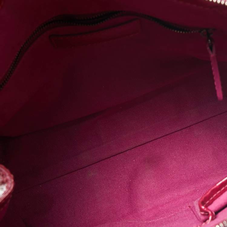 Pre Owned Burberry Raspberry Patent Leather Sorbet Satchel